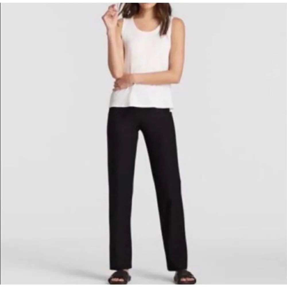 ✨EILEEN FISHER Black Straight Leg Silk Blend Sz XL  Pants✨